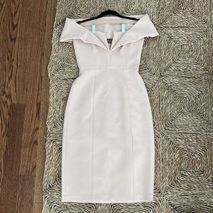 BCBG off shoulder midi dress